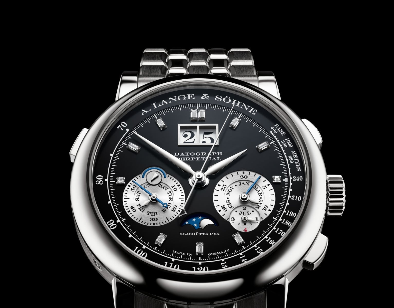 Lange's Datograph Perpetual Goes Platinum, Gets Diamonds and a Bracelet